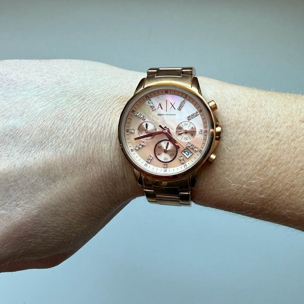 Armani Exchange Rose Gold Chronograph Watch - Picture 4 of 11
